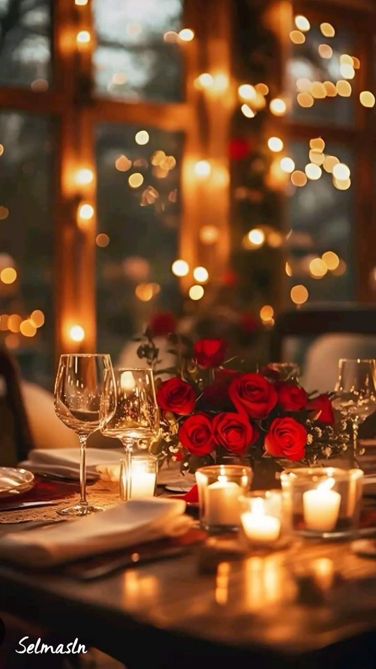 Candlelit window at midnight